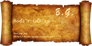 Boér Géza névjegykártya