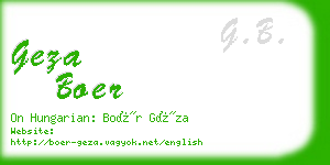 geza boer business card